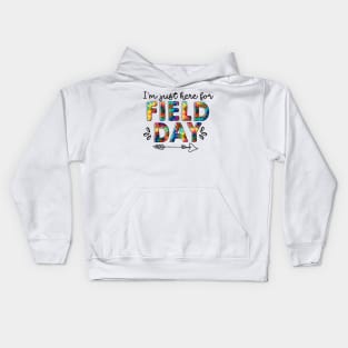 I'm Just Here For Field Day Leopard Tie Dye Last Day Of School Kids Hoodie